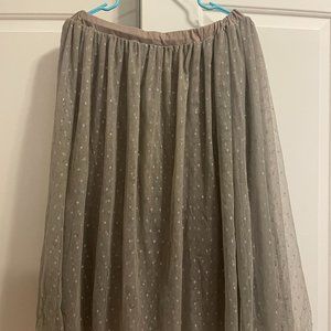 Grey Midi Tulle Skirt